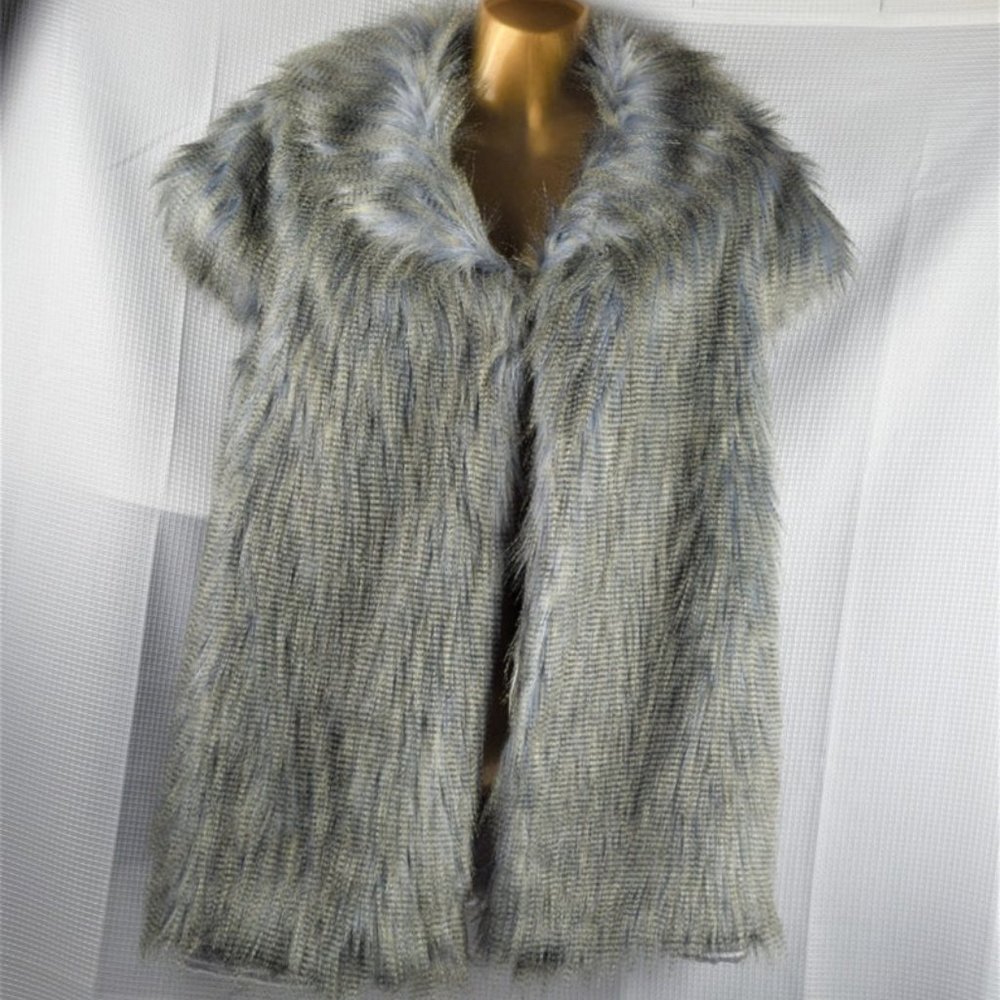 Fun Faux Fur Vest Size L Hip Fashion by Emma G